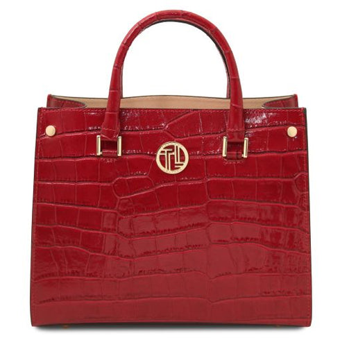 Croque - Croc print leather handbag